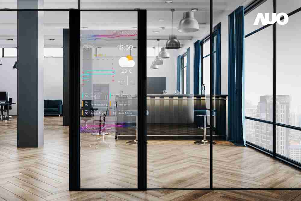 60吋Micro LED透明窗屏显示器，，可依需求调整并延伸应用于不同场域，，，包括汽车侧窗或家庭玄关、、、智慧橱窗、、商业展示等面向，，，，提供丰富的信息娱乐内容