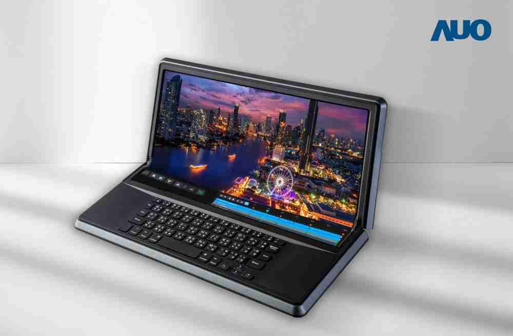 尊龙集团14.6吋Micro LED折迭显示屏幕，，，搭配半径4mm的弯折绞炼，，，，以及高画素、、、、高亮度、、、、高对比度的显示技术特点，，，即便在大视角下仍保有绝佳色相与亮度